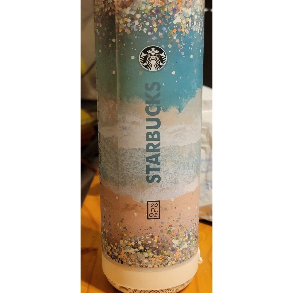 HOGG 20oz Starbucks Beach Glitter Tumbler with Built-in Bluetooth Speaker Base - Picture 10 of 13
